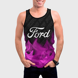 Майка-безрукавка мужская Ford pro racing: символ сверху, цвет: 3D-черный — фото 2