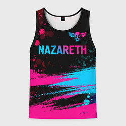 Майка-безрукавка мужская Nazareth - neon gradient: символ сверху, цвет: 3D-черный