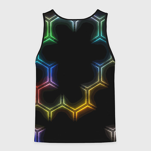 Мужская майка без рукавов Mercedes - neon pattern / 3D-Черный – фото 2