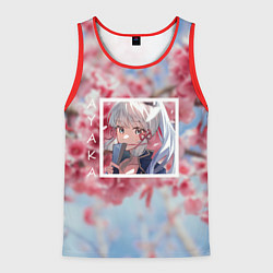 Майка-безрукавка мужская Камисато Аяка в квадрате, цвет: 3D-красный