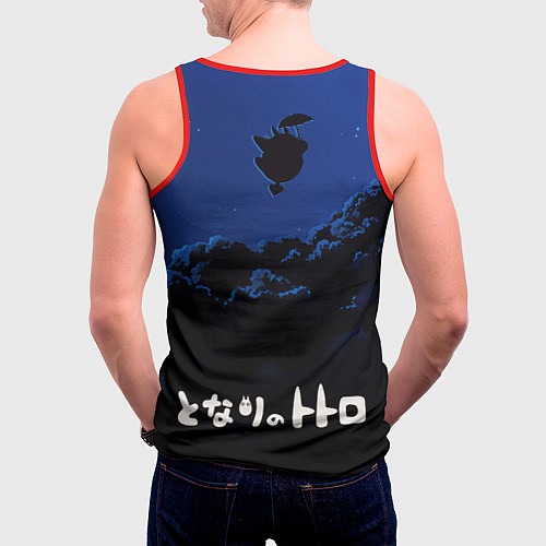 Мужская майка без рукавов Night flight Totoro / 3D-Красный – фото 4