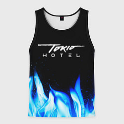 Майка-безрукавка мужская Tokio Hotel blue fire, цвет: 3D-черный