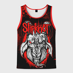 Майка-безрукавка мужская Slipknot - красный козел, цвет: 3D-красный