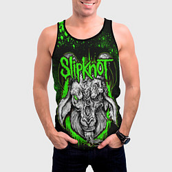 Майка-безрукавка мужская Slipknot зеленый козел, цвет: 3D-черный — фото 2