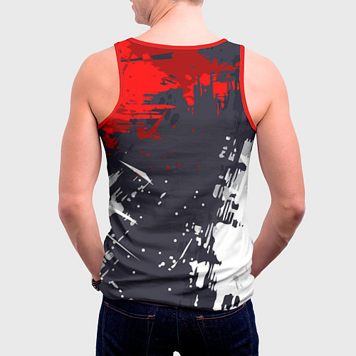 Мужская майка без рукавов Абстрактные брызги / 3D-Красный – фото 4