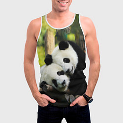 Майка-безрукавка мужская Влюблённые панды, цвет: 3D-белый — фото 2