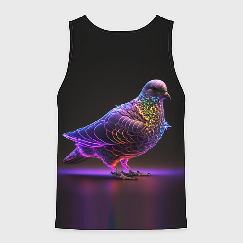 Мужская майка без рукавов Неоновый голубь / 3D-Черный – фото 2