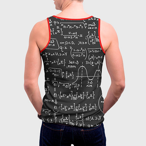 Мужская майка без рукавов Геометрические формулы / 3D-Красный – фото 4