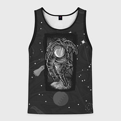 Майка-безрукавка мужская Объемный космонавт, цвет: 3D-черный