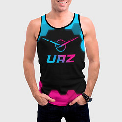Майка-безрукавка мужская UAZ - neon gradient, цвет: 3D-черный — фото 2