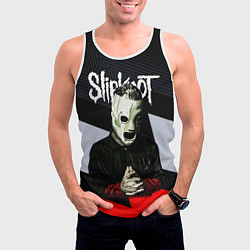 Майка-безрукавка мужская Slipknot абстракция, цвет: 3D-белый — фото 2