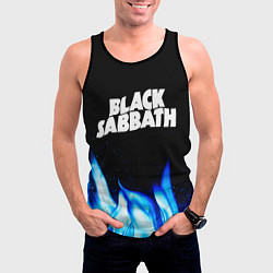 Майка-безрукавка мужская Black Sabbath blue fire, цвет: 3D-черный — фото 2