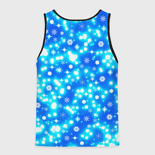 Мужская майка без рукавов Снеговик в шапке / 3D-Черный – фото 2