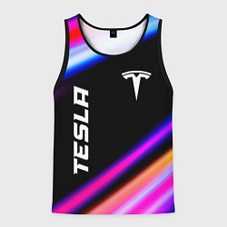 Майка-безрукавка мужская Tesla speed lights, цвет: 3D-черный