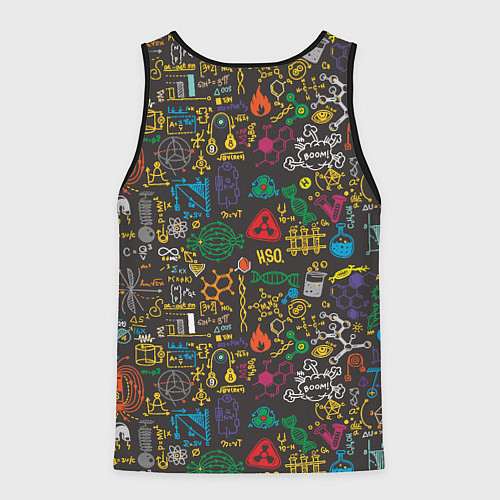Мужская майка без рукавов Шпаргалка по химии / 3D-Черный – фото 2