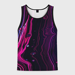 Майка-безрукавка мужская Фиолетовые линии песка во тьме, цвет: 3D-черный