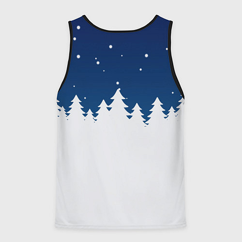 Мужская майка без рукавов Злой кролик и ёлка - 2023 / 3D-Черный – фото 2