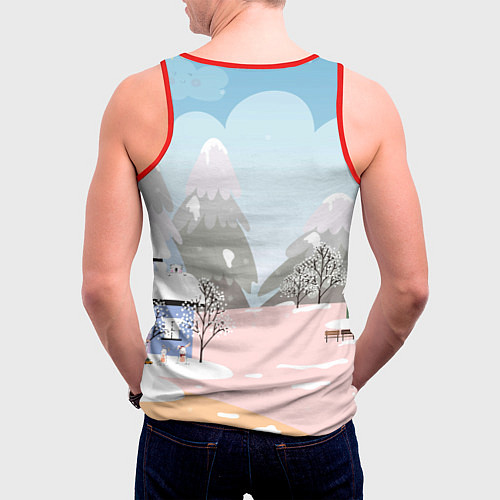 Мужская майка без рукавов Счастья в новом году! / 3D-Красный – фото 4