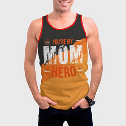 Майка-безрукавка мужская Mom hero, цвет: 3D-красный — фото 2