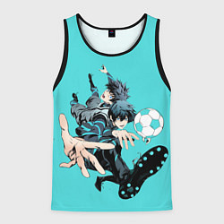 Майка-безрукавка мужская Синяя тюрьма блю лок, цвет: 3D-черный