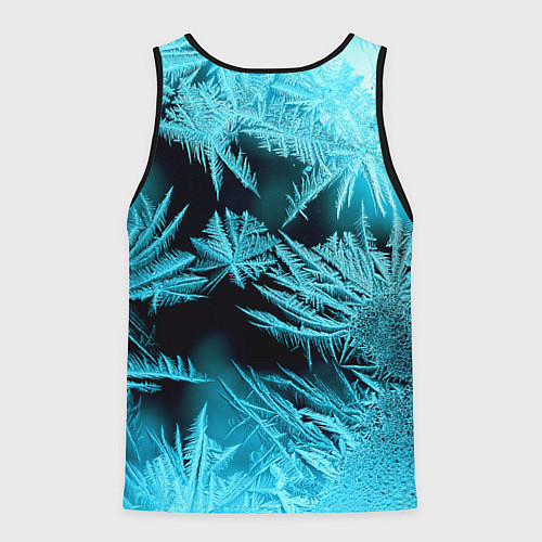 Мужская майка без рукавов Голубой лед - иней / 3D-Черный – фото 2