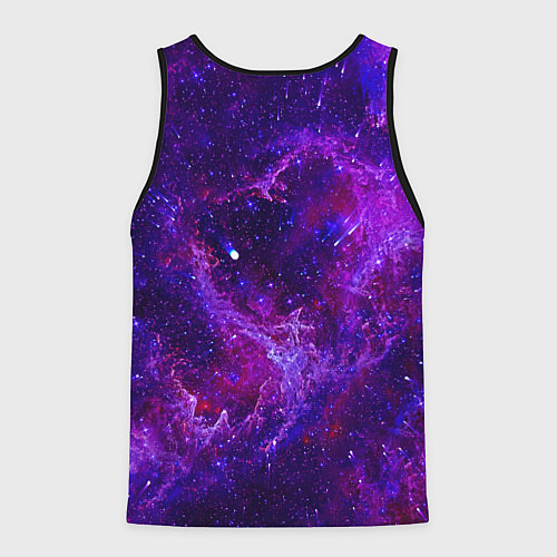 Мужская майка без рукавов Неоновый космос и звезды / 3D-Черный – фото 2