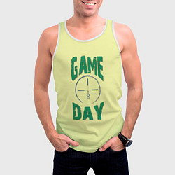 Майка-безрукавка мужская Game day, цвет: 3D-белый — фото 2