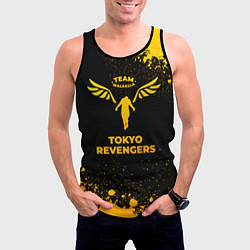 Майка-безрукавка мужская Tokyo Revengers - gold gradient, цвет: 3D-черный — фото 2