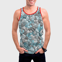 Майка-безрукавка мужская Мозаика из цветных камней, цвет: 3D-красный — фото 2