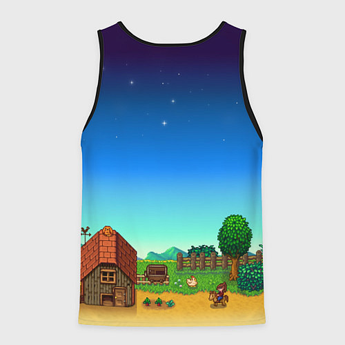 Мужская майка без рукавов Мой дом в Stardew Valley / 3D-Черный – фото 2