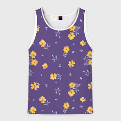 Майка-безрукавка мужская Милые цветочки, цвет: 3D-белый
