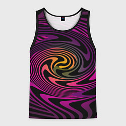 Майка-безрукавка мужская Бордово черный абстрактный узор спираль, цвет: 3D-черный