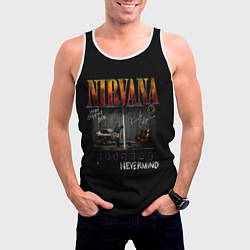 Майка-безрукавка мужская Nirvana heart shaped box, цвет: 3D-белый — фото 2