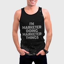 Майка-безрукавка мужская Im marketer doing marketer things: на темном, цвет: 3D-черный — фото 2