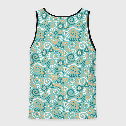 Мужская майка без рукавов Узор этнический гранж / 3D-Черный – фото 2