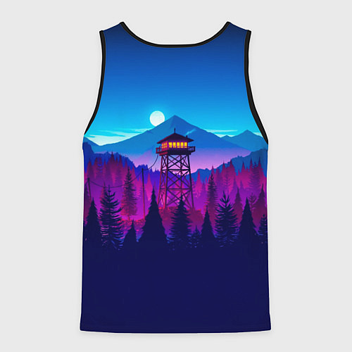 Мужская майка без рукавов Firewatch / 3D-Черный – фото 2