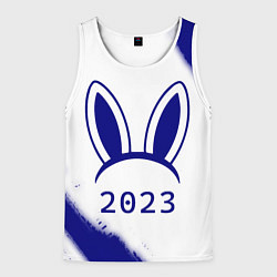 Майка-безрукавка мужская НГ Кролик ушки на светлом, цвет: 3D-белый