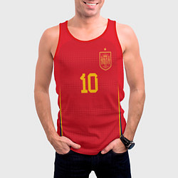 Майка-безрукавка мужская Педри ЧМ 2022 сборная Испании, цвет: 3D-красный — фото 2