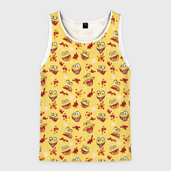 Майка-безрукавка мужская Человечки с языком, цвет: 3D-белый