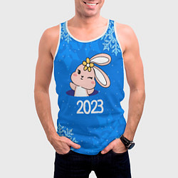 Майка-безрукавка мужская Зайка с бантиком 2023, цвет: 3D-белый — фото 2