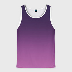 Майка-безрукавка мужская Пурпурный-лиловый градиент, цвет: 3D-белый