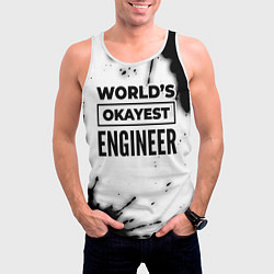 Майка-безрукавка мужская Worlds okayest engineer - white, цвет: 3D-белый — фото 2