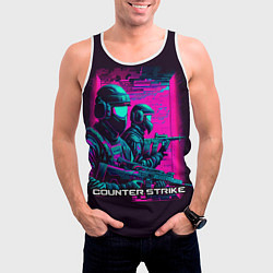 Майка-безрукавка мужская Cs Go neon, цвет: 3D-белый — фото 2