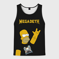 Мужская майка без рукавов Megadeth Гомер Симпсон рокер