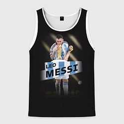 Майка-безрукавка мужская Лео Месси чемпион Мира, цвет: 3D-белый