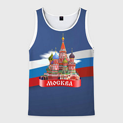 Майка-безрукавка мужская Москва Кремль, цвет: 3D-белый