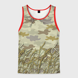 Майка-безрукавка мужская Камуфляж охотника, цвет: 3D-красный