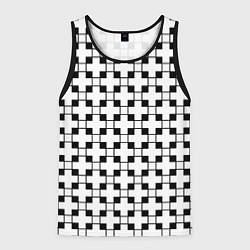 Майка-безрукавка мужская Геометрический черно-белый узор, цвет: 3D-черный