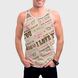 Майка-безрукавка мужская Ретро дизайн про любовь, цвет: 3D-белый — фото 2