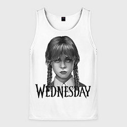 Майка-безрукавка мужская Уэнсдэй Аддамс - Wednesday, цвет: 3D-белый